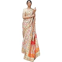SGF11- Women's Kanjivaram Pure Soft Silk Handloom Saree Pure Golden Zari With Blouse Piece