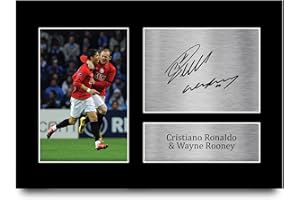 HWC Trading A4 Cristiano Ronaldo & Wayne Rooney Geschenke Gedrucktes Signiertes Autogramm Foto für Fußball Anhänger and Fans - A4