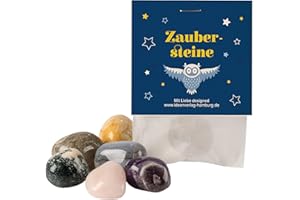 Ideenverlag HAMBURG 10x Zaubereule Glückssteine für Kinder/Glücksbringer Stein Zaubersteine als Mitgebsel Kindergeburtstag / Glücksbringer Kinder/ Geburtstag