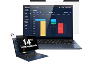 PROTESCREEN Magnetic Laptop Privacy Screen 14 Inch for 16:10 Computer Monitor, 14" Removable Anti Glare Protector Blue Light Filter Shield Film Compatible with Lenovo/Hp/Dell/Acer/Asus/Thinkpad/Envy/Xps/Toshiba