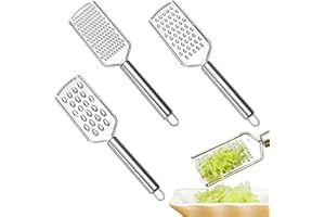SOGHO Lot de 3 petites râpes à main en acier inoxydable, mini râpe à main, 3 tailles de trous différentes pour la maison, râpe de cuisine en acier inoxydable pour chocolat, carottes, gingembre