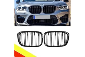 POETRYXIAO Griglia del radiatore renale sportiva nera lucida doppia barra per X3 G01 2018-2021 X4 G02 2019-2021, adatta per tuning BMW