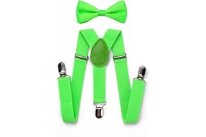 RSXING Kinder Hosenträger Fliege Sets - Jungen Hosenträger Fliege, Elastisch Y Gestalten mit Stark Clips Verstellbare Hosenträger Sets für Jungen, Kinder, Mädchen, Baby