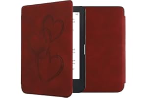 kwmobile Custodia eReader Compatibile con Kobo Clara 2E Cover - eBook Reader Flip Case - Cover eReader Magnetica Pelle PU Cuore Metallico