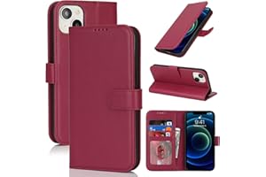 Zouzt Hülle für iPhone 13 Mini 5,4-Zoll, Stoßfestes PU Leder Handyhülle Lederhülle Klapphülle mit Kartenhalter und Standfunktion Flip Leather Wallet Phone Cover (Rot)