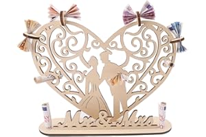 ParPix Geldgeschenk Hochzeit Holz, Hochzeit Geldgeschenk, Hochzeitsgeschenke für Brautpaar Geld, Personalisiert Hochzeitsgeschenk Geld, Geldgeschenke zur Hochzeit für Geburtstag Hochzeit Jubiläum