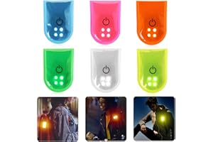 GAOUTO 6 luces LED intermitentes con clip para niños, 2 modos, 4 reflectores LED, luz de seguridad, clip LED, cinta de luz reflectante para niños, mochila de seguridad infantil, bolsa de deporte,