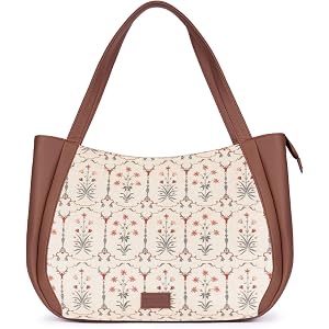 ZOUK Jute Handcrafted Vegan Leather Women's Shoulder Luna Handbags
