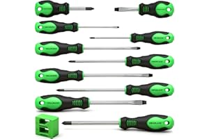 SWANLAKE GARDEN TOOLS SWANLAKE 11PCS Screwdriver Set, Magnetic 5 Phillips and 5 Flat Head Tips for Fastening and Loosening Seized