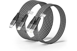 AINPOW Kabel USB C Lightning 1 + 2 m [certyfikat Apple MFi], kabel do ładowania iPhone C, kabel Lightning USB C, kabel do szybkiego ładowania iPhone, nylonowy kabel do ładowania iPhone 14 Pro Max / 13 / 12