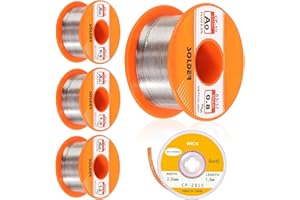 MARURY Fil de Soudure,5 Pièces Fil Etain a Souder Colophane +Tresse à Dessouder（2.0mm ）Soudure avec Noyau de Colophane Fil de Soudure avec Flux Bobine D'étain à Souder pour Soudure Électrique0.6/0.8/1/1.2