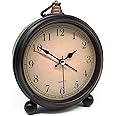Lesipee Retro Alarm Clock - Old Fashion Bedside Clock With Non-Ticking, Vintage Battery Operated, Easy Operation, Loud Alarm for Bedrooms and Living Room