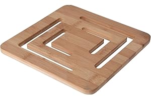 MIK funshopping Dessous de plat en bambou organique pour cuisine, table à manger, table de jardin (carré 20 x 20 x 1 cm)