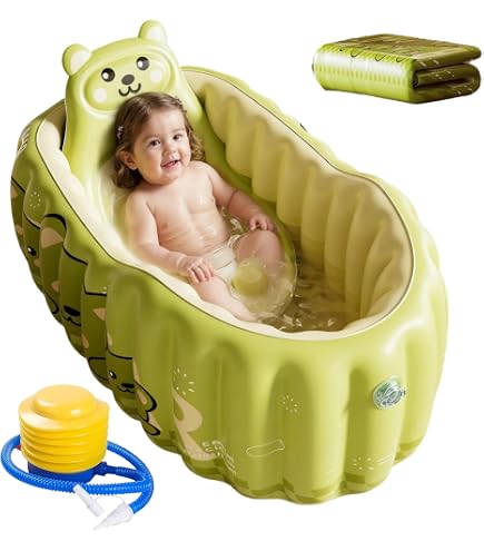 Baignoire Bébé Pliable Portable - Pour 0 à 6 Ans, Valve De Vidange, Isolation Thermique, Antidérapante - 2