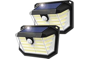 MUEZDUR Outdoor Solar Lights, 230 LED Solar Security Lights Outdoor Garden Light with Motion Sensor, 3 Modes Solar Powered Wall Light for Fence, Front Door, Garage, Shed (2 Pack)