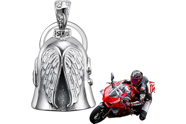 Luylmo Campana de moto Guardian Bell para motocicleta, campanilla de motocicleta, amuleto de la suerte, campana de protección de ángel para bendecir la paz, amuleto de la suerte