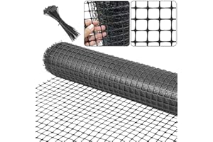 SHSYUE Garden Fence Barrier Fencing for Dogs,1x10m Snow Fence Plastic Mesh Fencing Roll[Heavy Duty] Safety Temporary Fencing,Garden Mesh Border Fence Reusable for Yard Vegetable Poultry Rabbit Chicken-Black