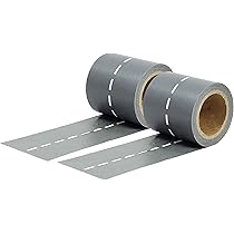 PATIKIL Nastro Washi Stradale 132 Piedi (40 Metri) - 4 Rotoli Tema Autostrada Per Giochi, Scrapbooking, Decorazioni - Nero/Bianco
