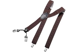 DonDon Tirantes hombre anchos 3,5 cm con 4 clips extra fuertes tirantes para pantalones hombre