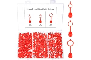 DAJMAIEZ 200 Pz Tappo per Ingrassatori, M6 M8 M10 Tappo a Vite Spurgo Freni per Grasso Raccordo Ingrassatori Testine, Tappo di Protezione per Ingrassatore, Tappi Raccordi Idraulici per Ingrassatori, Rossi