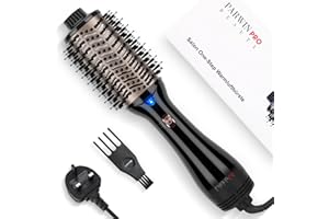PARWIN PRO BEAUTY One-Step Hair Dryer Brush, 4-in-1 Hot Air Styler with Ionic & Ceramic Technology, Professional Blow Dry Brush for Drying, Volumizing & Straightening (Mid to Long Hair), Black