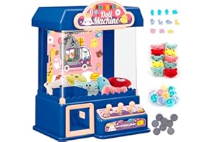 Arkyomi mini macchina per artigli grabber caramelle machine con 10 Bambole 10 Palline 20 Valuta di gioco,elettrica luci e suoni interattivi claw machine