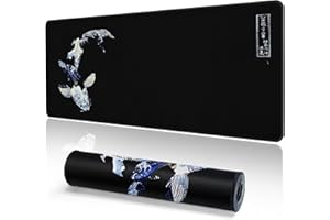 EFISH Tapis de Souris de Jeu Japonais XXL 800 x 300 mm Grand Tapis de Bureau Bords Cousus Imperméable Antidérapant pour PC, MacBook, Ordinateur Portable Améliore la précision et la Vitesse. (A3)