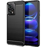 Microcase Xiaomi Poco F5 / Redmi Note 12 Turbo Brushed Carbon Fiber Silikon Kılıf - Siyah AL3332