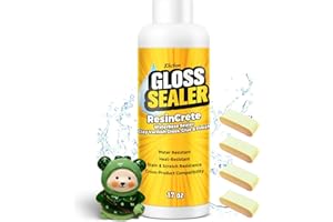 JDiction Air Dry Clay Varnish, 502ml Waterproof & Stain Resistant Glaze for Pottery & Acrylic Paint with ResinCrete Sealer (Gloss, 17OZ)