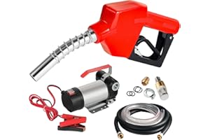 ‎WILTEC Wiltec Bio Dieselpumpe 12 V, 150 W, 40 l/min, Heizölpumpe selbstansaugend, Absaugpumpe für Diesel, Biodiesel, Heizöl, tragbare mobile Umfüllpumpe mit Zapfpistole und Schläuchen