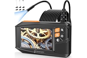 Ennovor Endoscope, 4.3'' IPS Screen Inspection Camera, 1920P HD Digital Borescope, No App No Wifi Inspection Camera with 8 Adjust LED Lights, IP67 Semi-Rigid Cable Waterproof Drain Camera (16.4ft/ 5m)