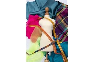 MARISHA MISTRY 50 pieceDIY Mashquin Craft Kit with Pre-Loved Fabrics – Includes Trims, Embellishments & Instructions – Make Your Own Decorative Mini Mannequin – Eco-Friendly Gift for Craft Lovers, Teens & Adults