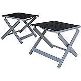 Chicreat Gepolsterte Fußhocker, Aluminium - Schwarz/Silber (2er-Pack)