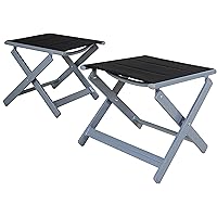 Chicreat Gepolsterte Fußhocker, Aluminium - Schwarz/Silber (2er-Pack)