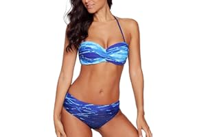 Tuopuda Costume da Bagno Due Pezzi Donna Tie Dye Set Bikini Push-Up Sexy Beachwear Swimsuit