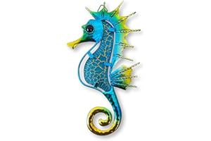 THORNESS Plaque Murale à Suspendre en métal et en Verre - Décoration de Salle de Bain - Décoration Nautique en Verre - Décoration pour la Maison, la Chambre, Le Jardin,