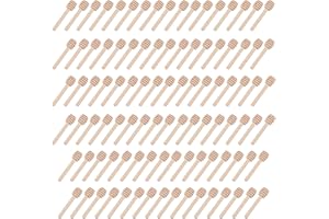 Weskjer Bastoncini di Legno per Miele, 100 Pezzi Spargimiele, Mescolatore per Miele, Cucchiaio Legno per Miele 7,6 cm, Cucchiaio per Miele, Cucchiaio per Mescolare Miele e Barattolo di Miele