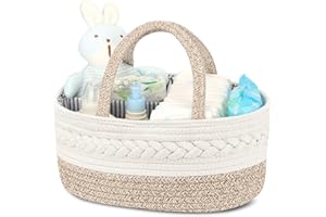 Maliton Organizer do przewijania, organizer dla niemowląt, kosz do przechowywania przewijaka, Caddy z przegródkami i uchwytami, prezent dla noworodków