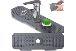 YIMINI Paraspruzzi per Lavandino, Cuscino Scolapiatti Dietro, Tappetino Anti Spruzzo Lavandino, Tamponi per Rubinetto in Silicone, per Cucina, Bagno, Lavello da Bar Asciutto