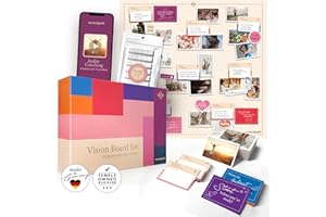 WUNSCHZEIT Premium All-in-One Vision Board Set mit 162 Karten & XL-Poster | Ziele manifestieren & dein neues Leben visualisieren | Geschenkidee Motivation, Mutmacher & Neuanfang | Für Frauen, Freundin, Schwester