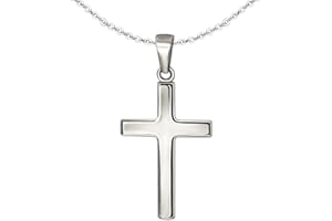 CLEVER SCHMUCK Ensemble de pendentif en forme de mini croix de 15 mm - Simple et brillant - Avec chaîne fine et élégante - 40 cm - En argent sterling 925
