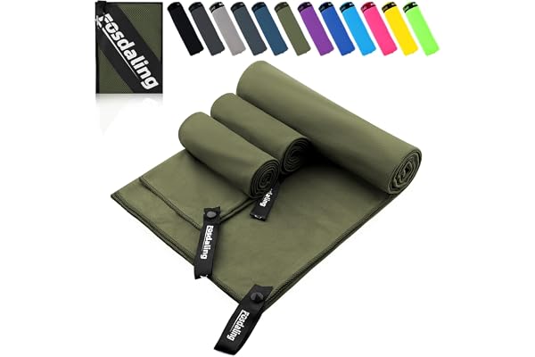 Mikrofiberhandduk set om 3 – stor 200 x 100 cm och 2 liten 80 × 40 cm, snabbtorkande mikrofibersporthandduk, för resehandduk