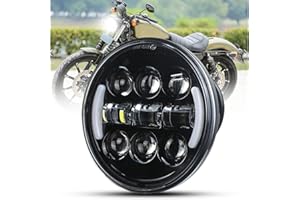 bamotoop 5-3/4" 5.75 Inch Round Led Headlight with Turn Signal High Low Beam DRL Compatible with Harley Sportster XL 883 1200 Dyna