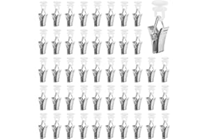 AILVOR Vorhang Clips,60 Stück Vorhang Klammern，Gardinenklammern,Gardinenröllchen Vorhangklammern, Metall Gardinengleiter für Gardinenschiene, Duschvorhänge, Türvorhänge(Vorhang Clips A)