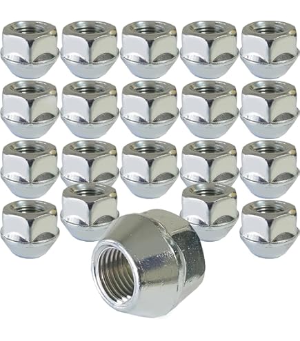 Dadi Per Ruote Auto - M12 X 1.5 - Collare Conico 60° - Zincato Nero - Confezione Da 20 Pezzi - Foto 4