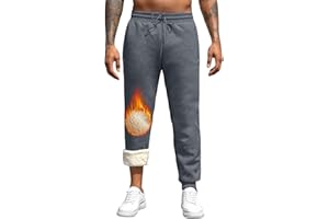 Vorvowry Mens Fleece Lined Joggers Loose Fit Sweatpants Thermal Causal Cotton Tracksuit Bottoms Winter Warm Plush Trousers Pants
