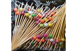 AILEXI Cocktail-Sticks 100 Zählungen Zahnstocher Aus Holz Partyzubehör RÜSchen Fingerfood Obst Sandwich Knabbereien - Fußball Mehrfarbiger