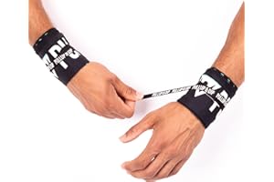 PULLUP & DIP Muñequeras de Calistenia para mayor Estabilidad y Seguridad durante el Entrenamiento, Wrist Wraps para Calisthenics, Gimnasia y Fitness, Vendaje de Muñeca para Mujeres y Hombres - Negro