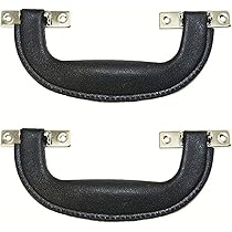 BCDZZ Poignée De Bagage En Cuir Rétro Poignée De Valise Durable Remplacement Bricolage Sac à Main étui Cosmétique Poignée Poignée Pour La Maison,Noir