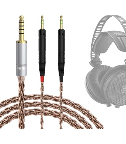 Câble De Rechange Pour Casque Audio-Technica ATH-R70X - 1.8m, 4 Conducteurs OFC, Prise 6.35mm, Gaine Nylon Tressé